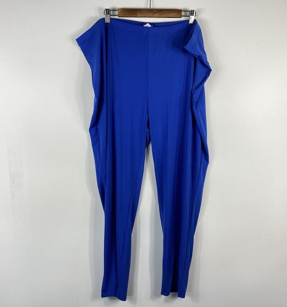 Shavonne Dorsey Pants 3X Blue Pull On Ankle Stretch Casual Vacation